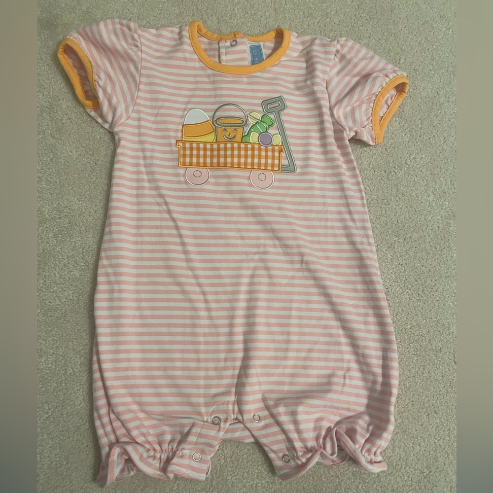 Striped Pink and Orange Kids One Piece